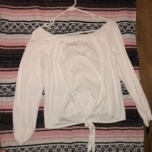 Off he shoulder white long sleeve